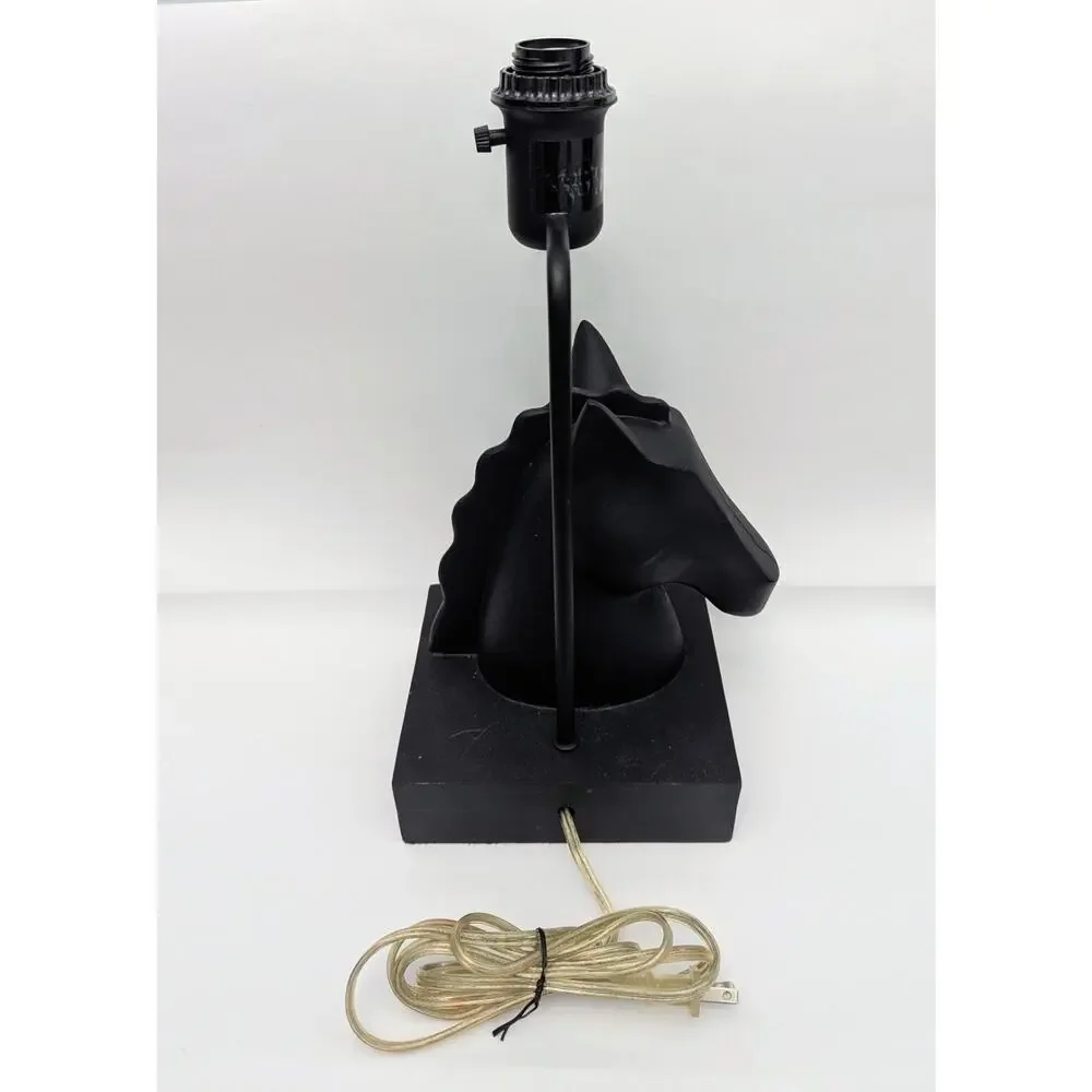 West Elm Black Horse Head Table Accent Lamp MCM Style 16
